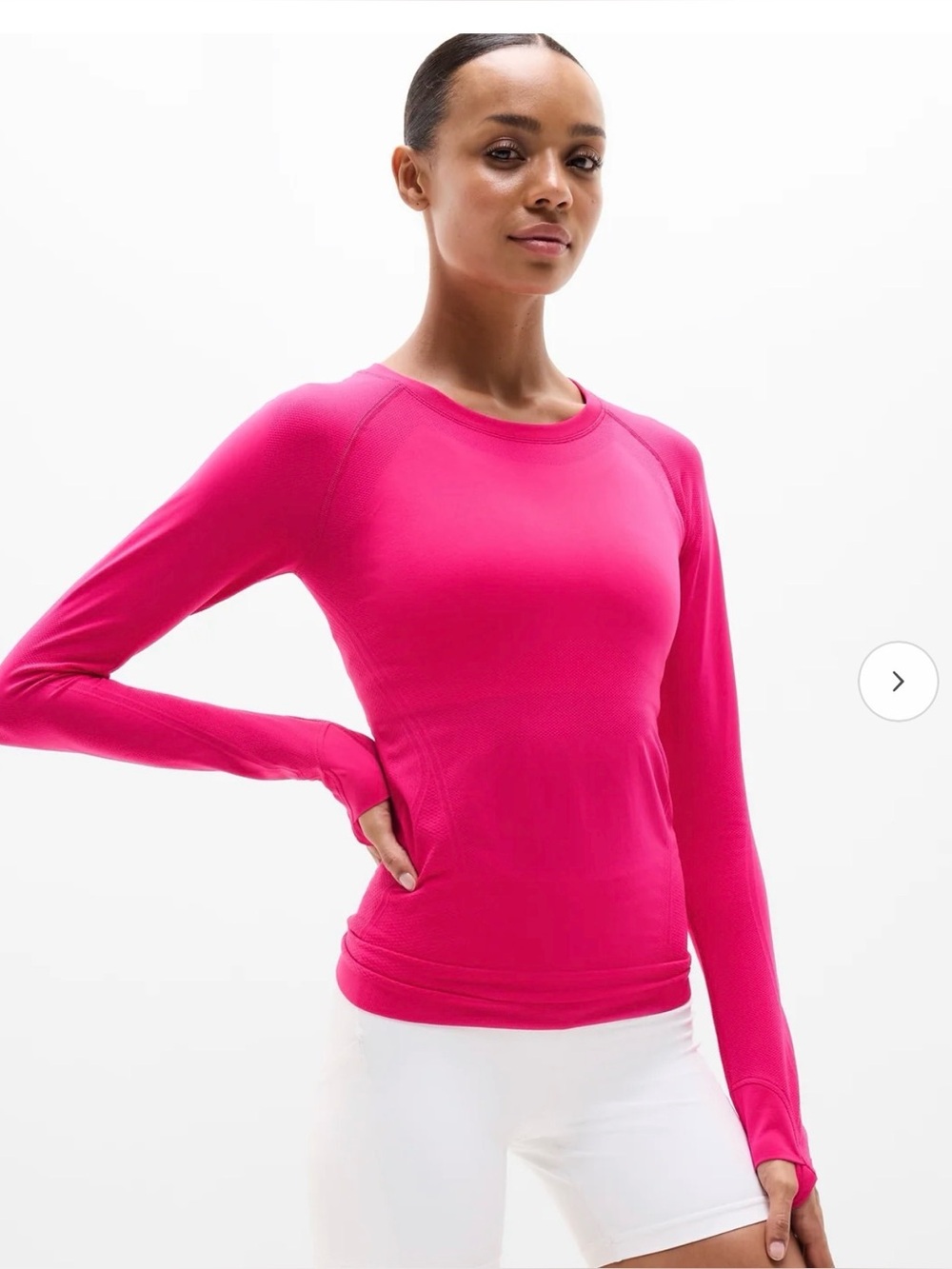 Athleta Pink Momentum Seamless Long Sleeve Performance Tee M EUC Athleisure